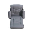 FLASH Rachel sillón reclinable contemporáneo de múltiples posiciones y otomana con base envuelta en cuero sintético negro