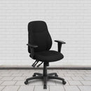 Silla de oficina ergonómica giratoria multifunción de tela negra de altura media FLASH Brandy - BT-90297M-GG