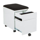 Office Star Products PEDESTAL MÓVIL CAJONES ARCHIVO CON COJÍN, 55,88 cm P, ACABADO PLATEADO / TELA NEGRA - BXPMC22BF
