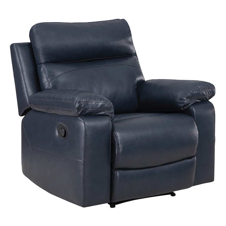 Ave Six by Office Star Products BRYSON RECLINER WITH DARK NAVY FAUX LEATHER - BYS-BPU