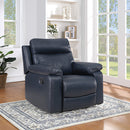 Ave Six by Office Star Products SILLÓN RECLINABLE BRYSON CON PIEL SINTÉTICA AZUL MARINO OSCURO - BYS-BPU