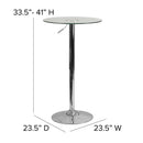 Mesa de vidrio redonda ajustable en altura FLASH Chad de 23.5'' - CH-5-GG