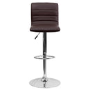 Vincent Modern Vinyl Adjustable Bar Stool with Back, Swivel Stool with Chrome Pedestal Base and Footrest