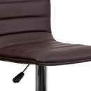 Vincent Modern Vinyl Adjustable Bar Stool with Back, Swivel Stool with Chrome Pedestal Base and Footrest
