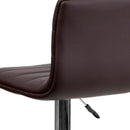 Vincent Modern Vinyl Adjustable Bar Stool with Back, Swivel Stool with Chrome Pedestal Base and Footrest
