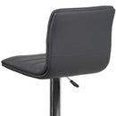Vincent Modern Vinyl Adjustable Bar Stool with Back, Swivel Stool with Chrome Pedestal Base and Footrest