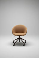 USED Brown Upholstered Conference Chair – Rolling Guest & Meeting Room Seating