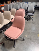 USED Pink Upholstered Conference Chair – Modern Rolling Meeting Room Seating
