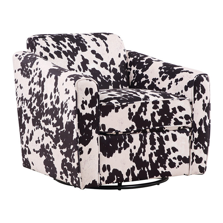 Ave Six by Office Star Products CASSIE SWIVEL CHAIR IN BLACK COW FABRIC - CSS-BC1