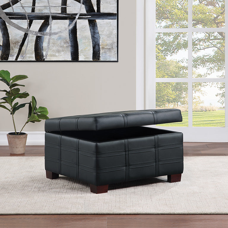 Ave Six by Office Star Products DETOUR STRAP STORAGE OTTOMAN WITH TRAY - DTR3030S