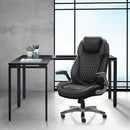 Silla Ejecutiva de Lujo de Cuero Regenerado Pro Line II de Office Star Products - ECH620867