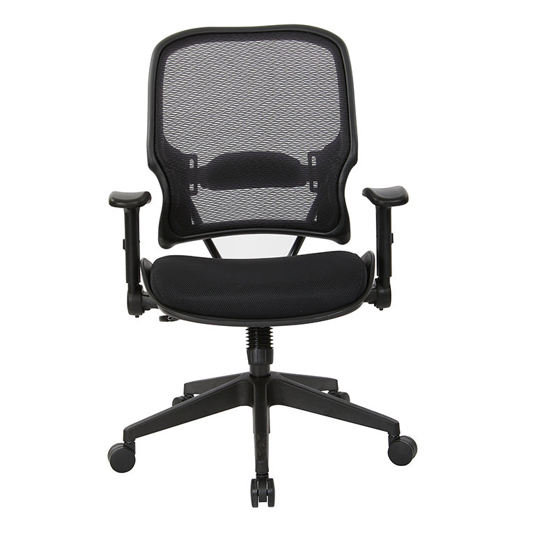 Space Seating by Office Star EXECUTIVE HIGH BACK DARK AIRGIRD AND BLACK MESH CHAIR - EM4151F2N-3M