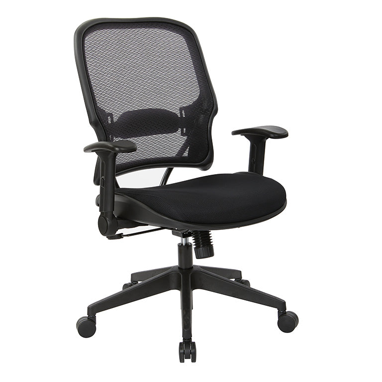 Space Seating by Office Star EXECUTIVE HIGH BACK DARK AIRGIRD AND BLACK MESH CHAIR - EM4151F2N-3M