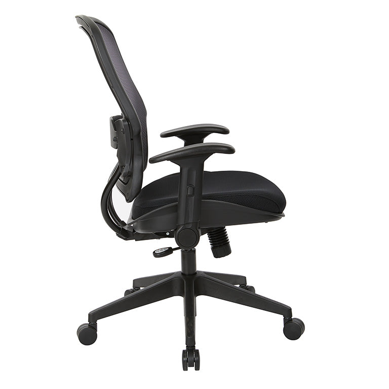 Space Seating by Office Star EXECUTIVE HIGH BACK DARK AIRGIRD AND BLACK MESH CHAIR - EM4151F2N-3M