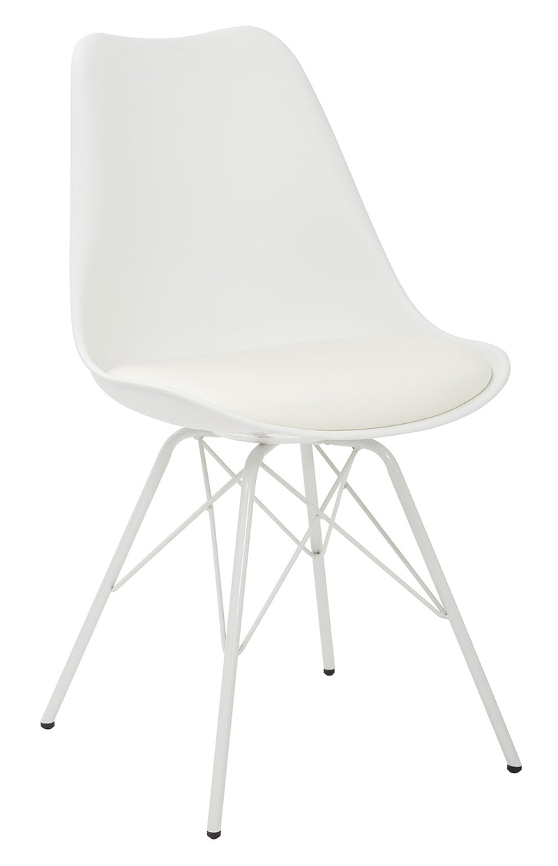 Ave Six by Office Star Products EMERSON STUDENT SIDE CHAIR WITH 4 LEG BASE IN WHITE FINISH - EMS26G