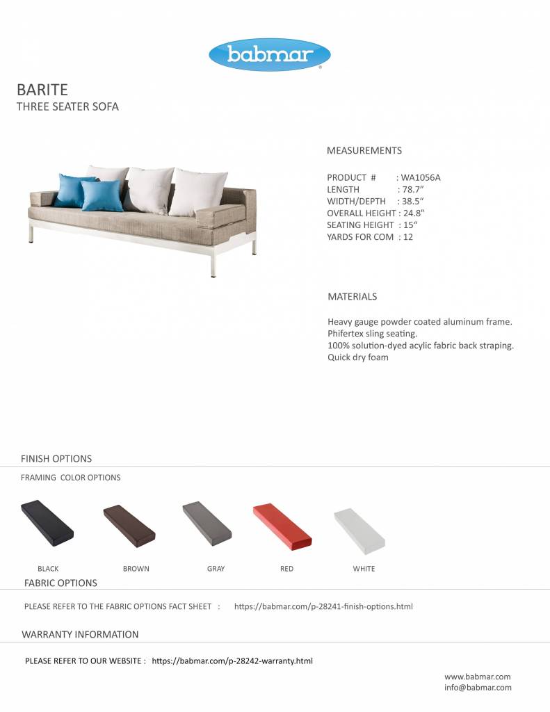 Barite Three Seater Sofa