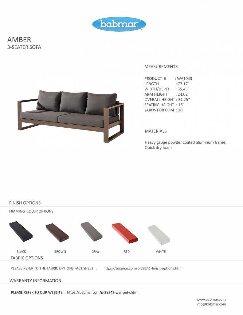 Amber 3 Seater Sofa