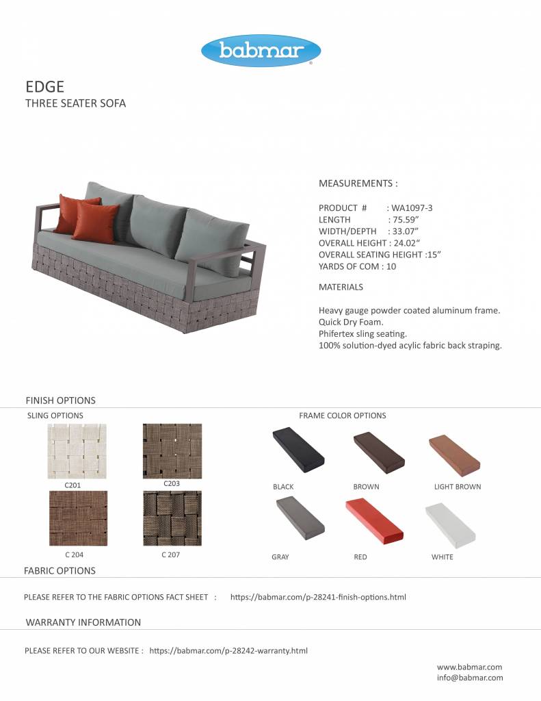 Edge Three Seater Sofa