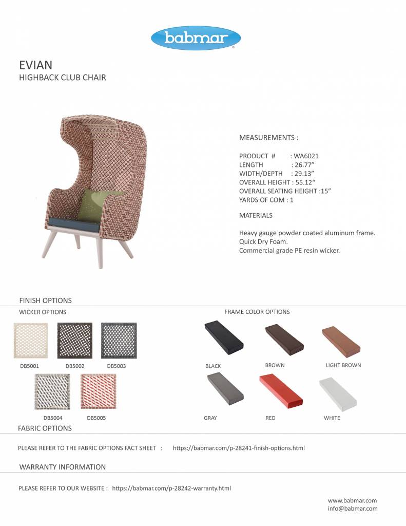 Evian Highback Club Chair