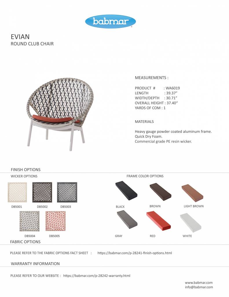 Evian Round Club Chair