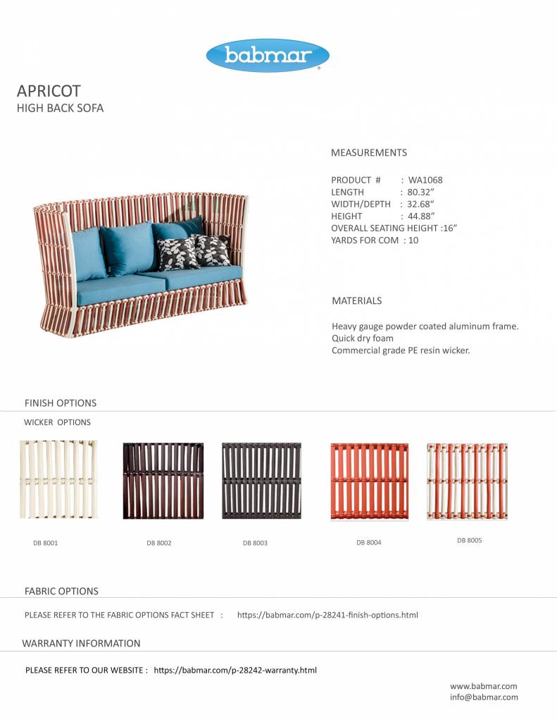 Apricot High Back Sofa