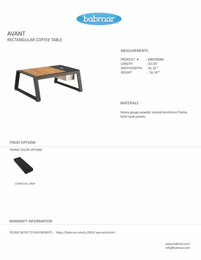 Avant Rectangular Coffee Table