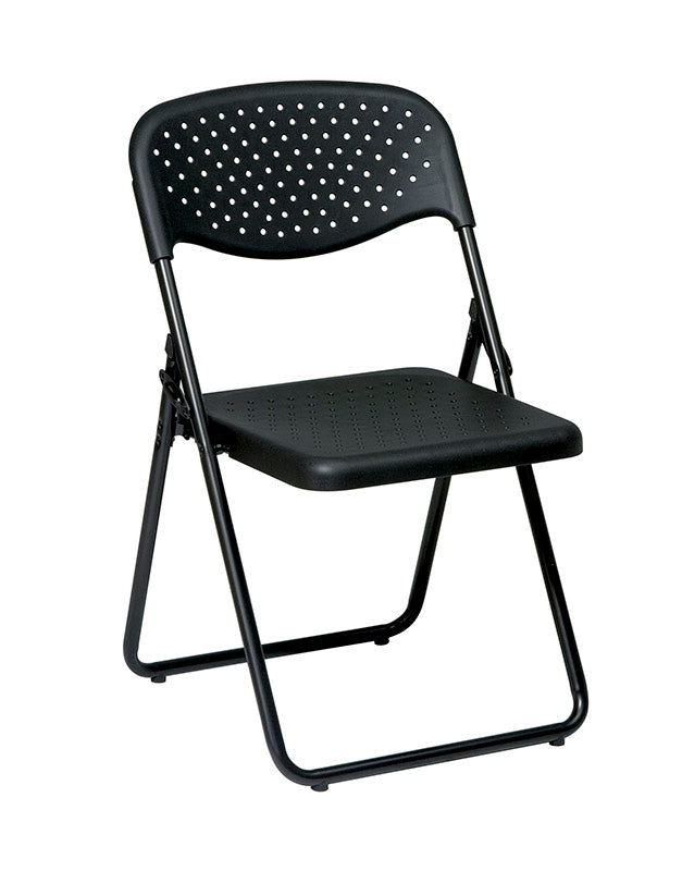 Folding Chair with Black Plastic Seat and Back by Office Star - FC8000NP-3