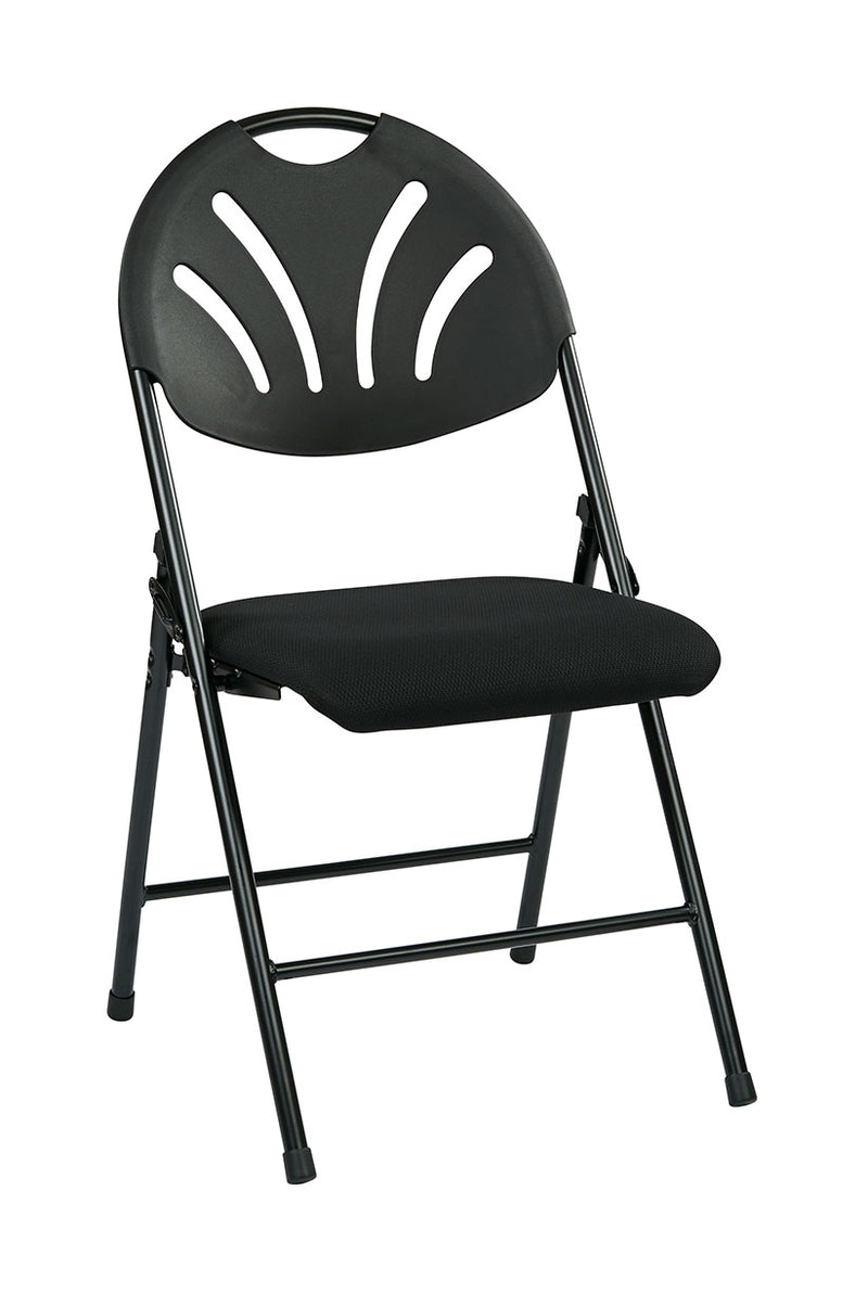 Black Folding Fan Plastic Back Chair by Office Star - FC8100NP-3