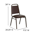FLASH FURNITURE HERCULES Series Trapezoidal Back Stacking Banquet Chair in Brown Vinyl - Copper Vein Frame