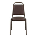 FLASH FURNITURE HERCULES Series Trapezoidal Back Stacking Banquet Chair in Brown Vinyl - Copper Vein Frame