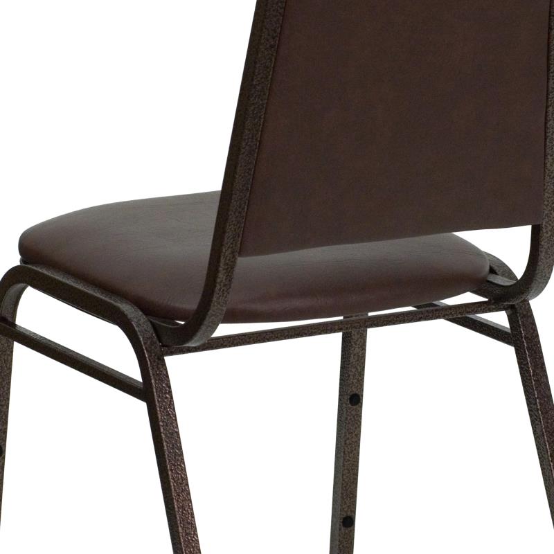 FLASH FURNITURE HERCULES Series Trapezoidal Back Stacking Banquet Chair in Brown Vinyl - Copper Vein Frame
