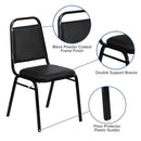 FLASH FURNITURE HERCULES Series Trapezoidal Back Stacking Banquet Chair in Black Vinyl - Black Frame