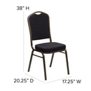 FLASH FURNITURE HERCULES Series Crown Back Stacking Banquet Chair in Black Patterned Fabric - Gold Vein Frame