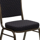 FLASH FURNITURE HERCULES Series Crown Back Stacking Banquet Chair in Black Patterned Fabric - Gold Vein Frame