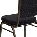 FLASH FURNITURE HERCULES Series Crown Back Stacking Banquet Chair in Black Patterned Fabric - Gold Vein Frame