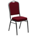 FLASH HERCULES Series Crown Back Stacking Banquet Chair with Silver Vein Frame