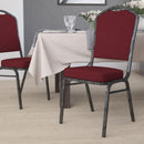 FLASH FURNITURE HERCULES Series Crown Back Stacking Banquet Chair in Burgundy Fabric - Silver Vein Frame