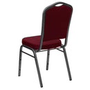 FLASH FURNITURE HERCULES Series Crown Back Stacking Banquet Chair in Burgundy Fabric - Silver Vein Frame