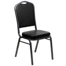 FLASH HERCULES Series Crown Back Stacking Banquet Chair with Silver Vein Frame