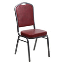FLASH HERCULES Series Crown Back Stacking Banquet Chair with Silver Vein Frame