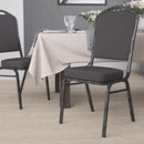 FLASH FURNITURE HERCULES Series Crown Back Stacking Banquet Chair in Gray Fabric - Silver Vein Frame