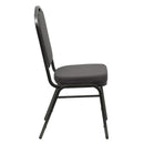 FLASH FURNITURE HERCULES Series Crown Back Stacking Banquet Chair in Gray Fabric - Silver Vein Frame