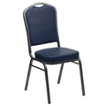 FLASH HERCULES Series Crown Back Stacking Banquet Chair with Silver Vein Frame