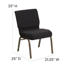 FLASH FURNITURE HERCULES Series 21'' WIDE Stacking Church Chair - Gold Vein Frame