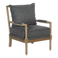 Ave Six by Office Star Products FLETCHER SPINDLE CHAIR IN CHARCOAL FABRIC WITH RUSTIC BROWN FINISH - FLR