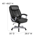 Silla ergonómica de oficina giratoria ejecutiva de tela negra FLASH HERCULES Series Big & Tall, clasificada para 500 lb, con brazos