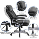 Silla ergonómica de oficina giratoria ejecutiva de tela negra FLASH HERCULES Series Big & Tall, clasificada para 500 lb, con brazos
