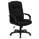FLASH Silla giratoria ejecutiva de oficina con respaldo alto y reposabrazos, de tela negra Jessica - GO-5301B-BK