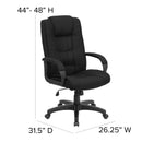 Silla ejecutiva giratoria FLASH Jessica de respaldo alto, tela negra y brazos para oficina