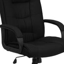Silla ejecutiva giratoria FLASH Jessica de respaldo alto, tela negra y brazos para oficina
